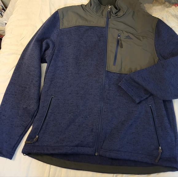 High Siera Mens Blue Zip-Up Sweater - Picture 2 of 16